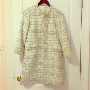 NWT Kate Spade Sparkle Tweed Coat. Size 00.
